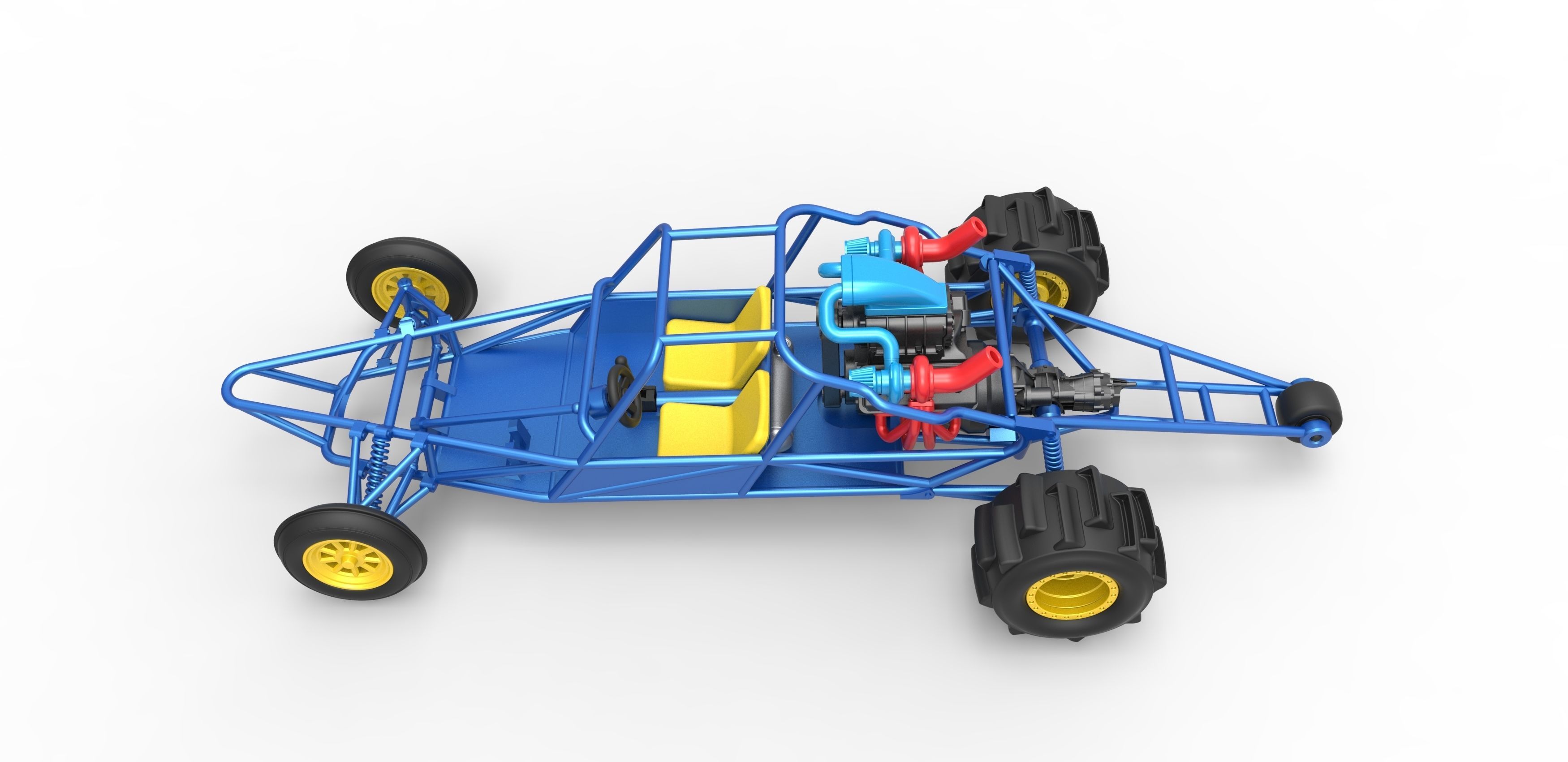 Sand drag Rail buggy Scale 1 to 25 3D print model_10