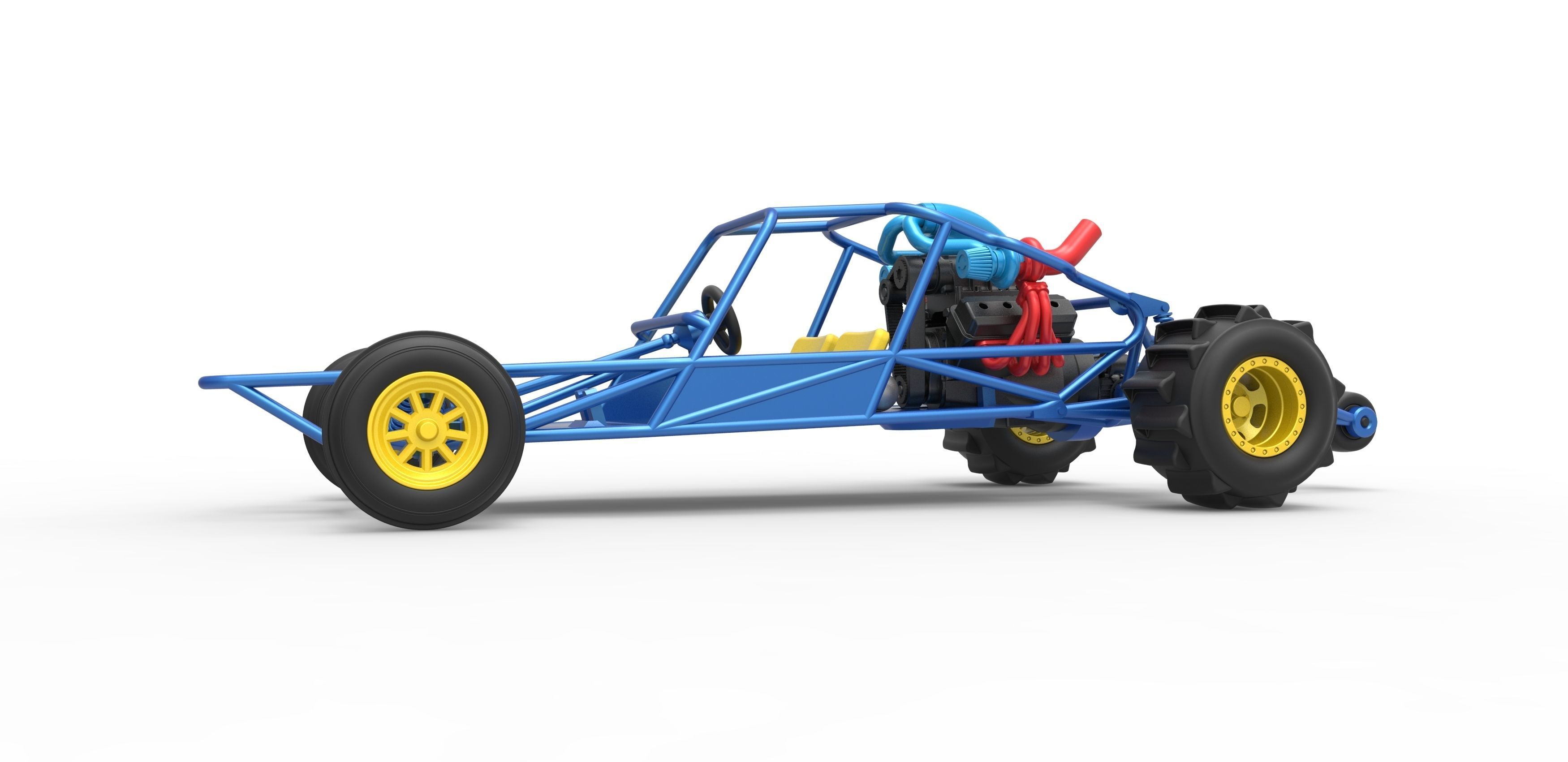 Sand drag Rail buggy Scale 1 to 25 3D print model_3
