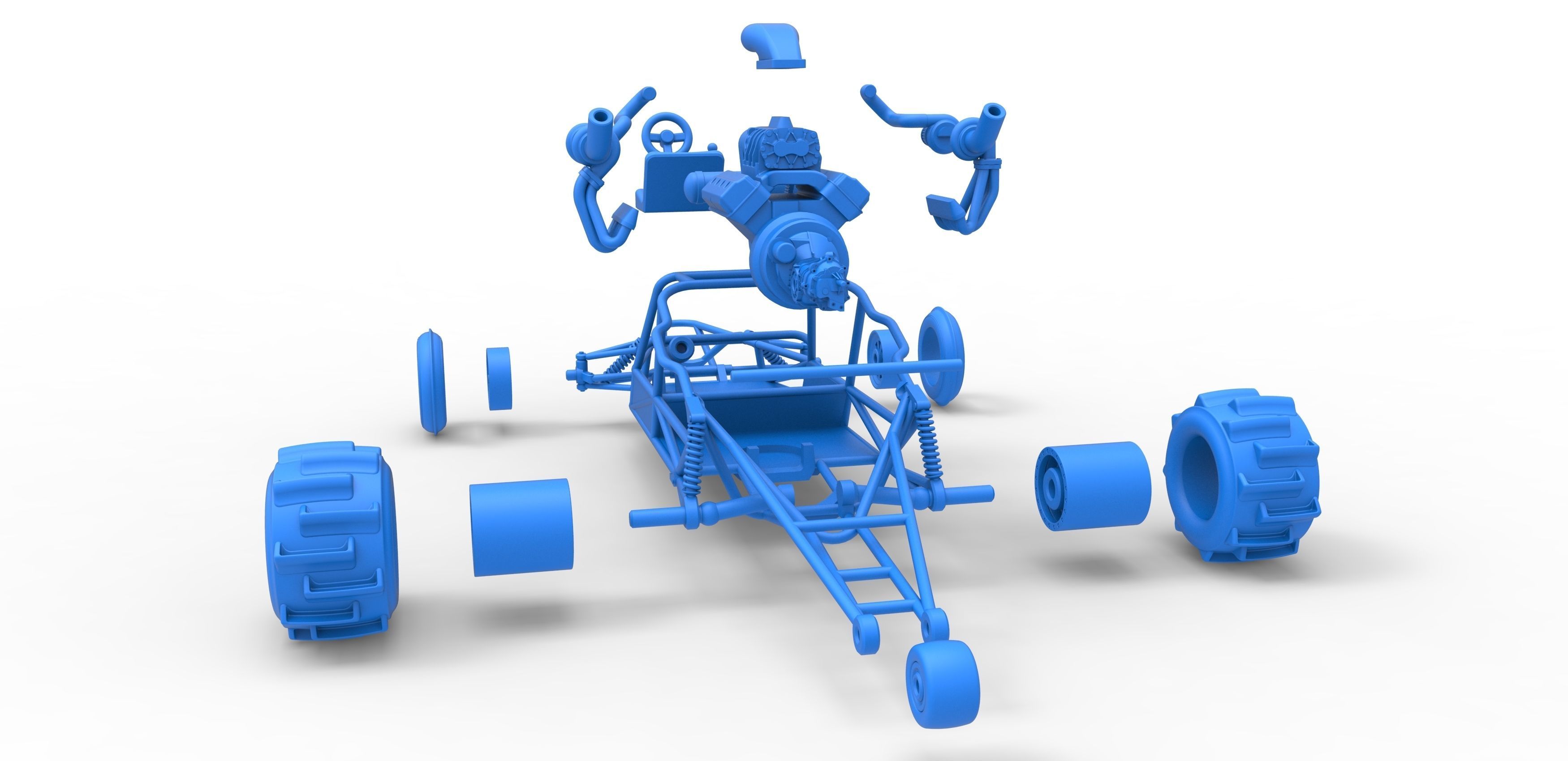 Sand drag Rail buggy Scale 1 to 25 3D print model_37