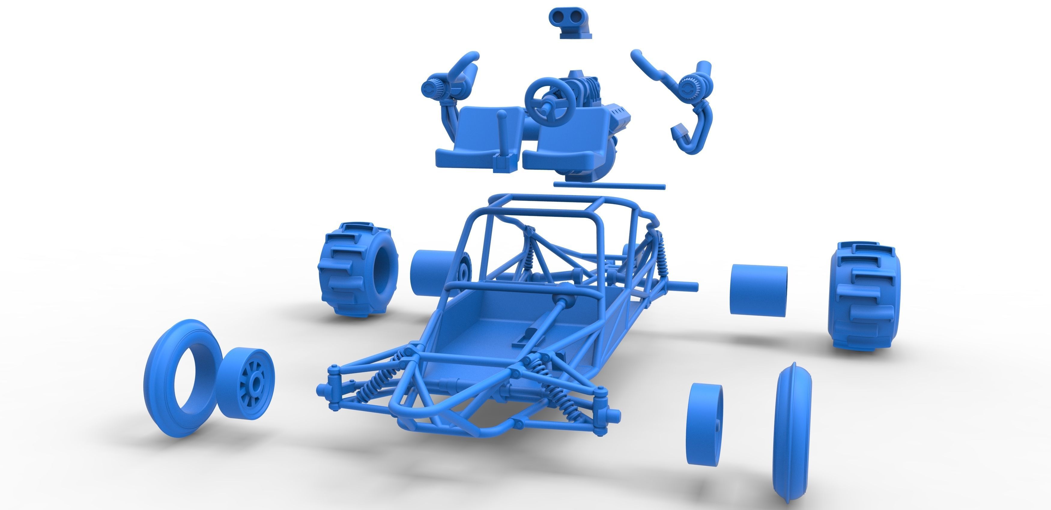 Sand drag Rail buggy Scale 1 to 25 3D print model_33