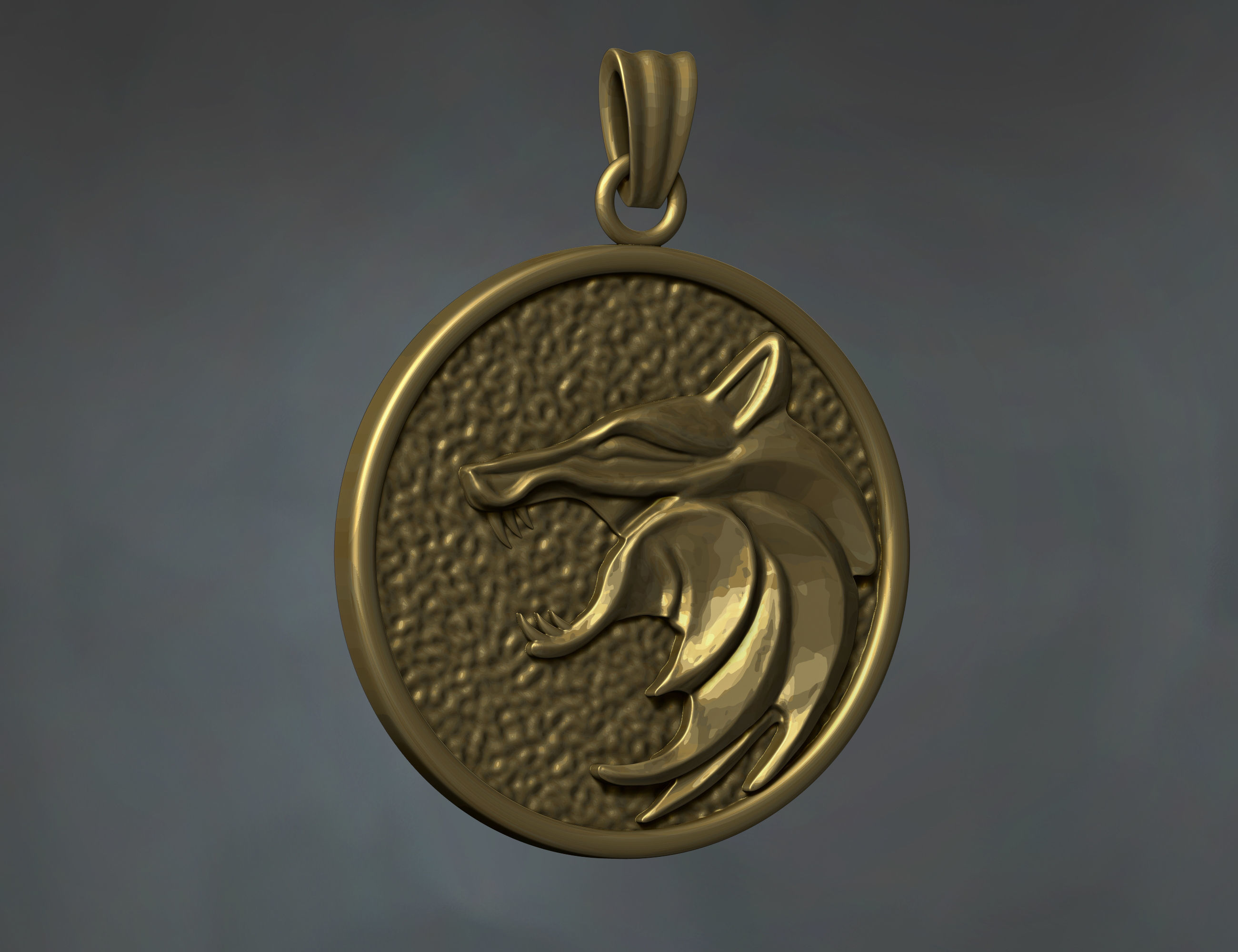 Wolf Pendant Jewelry Free 3D print model_3
