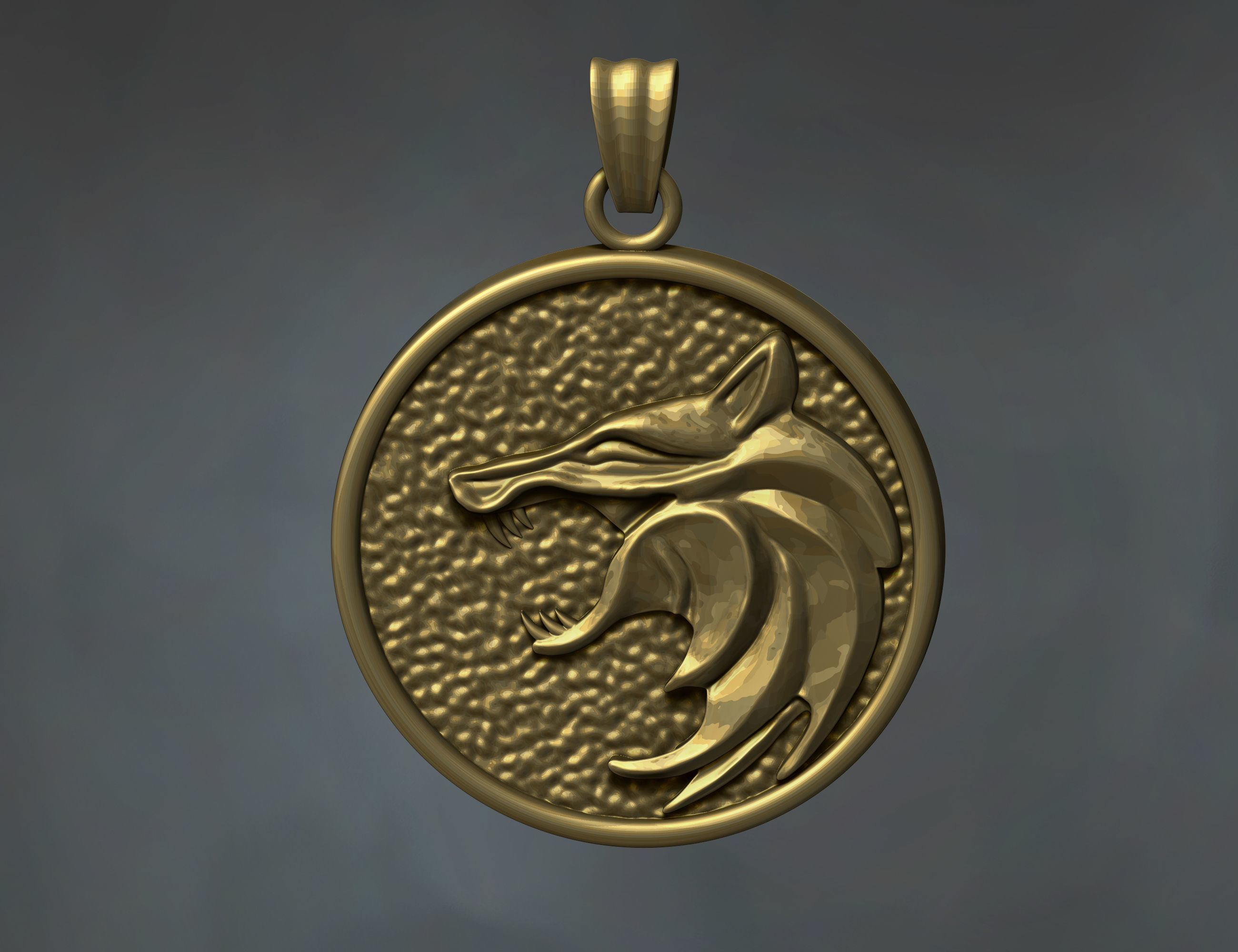 Wolf Pendant Jewelry Free 3D print model_4