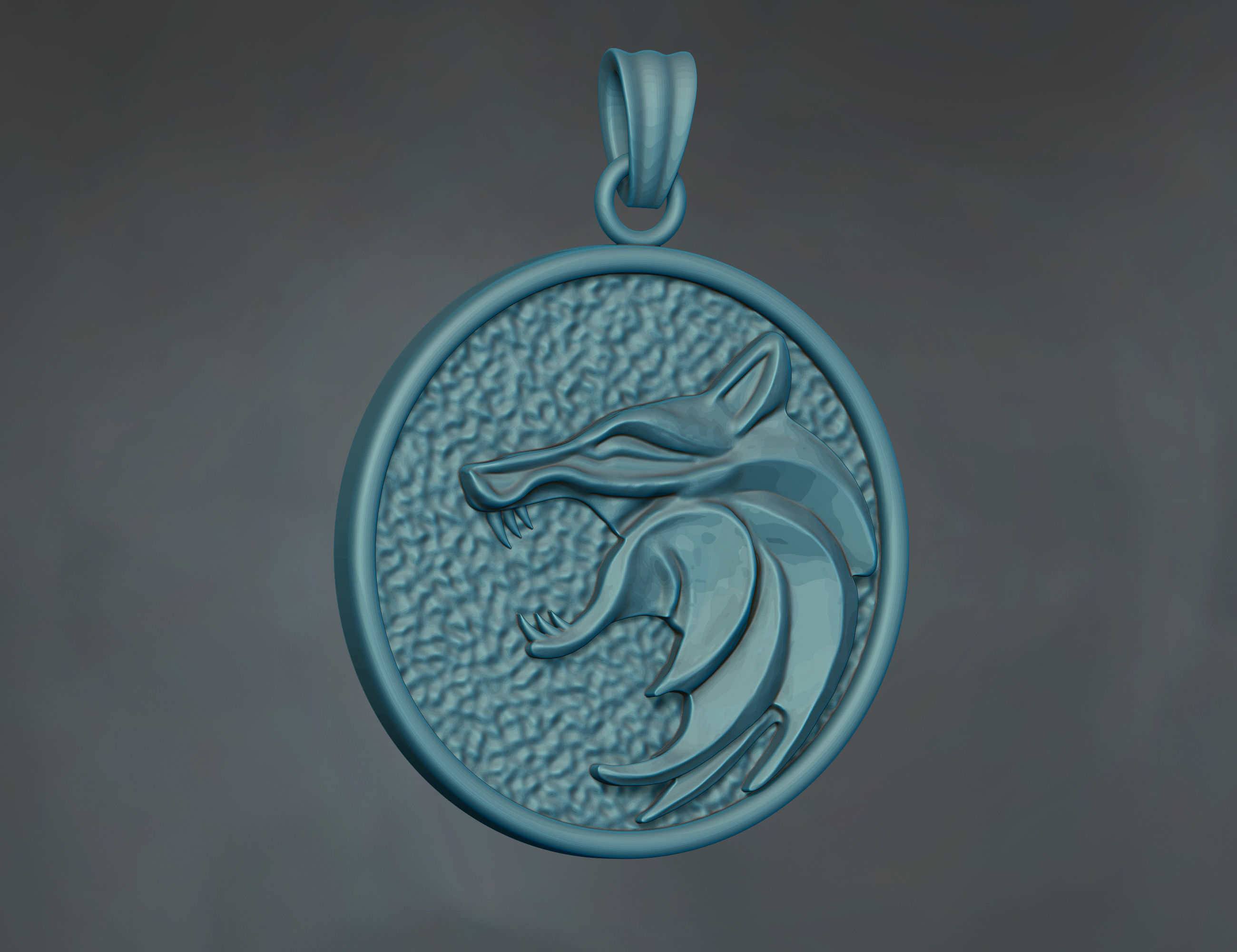 Wolf Pendant Jewelry Free 3D print model_2