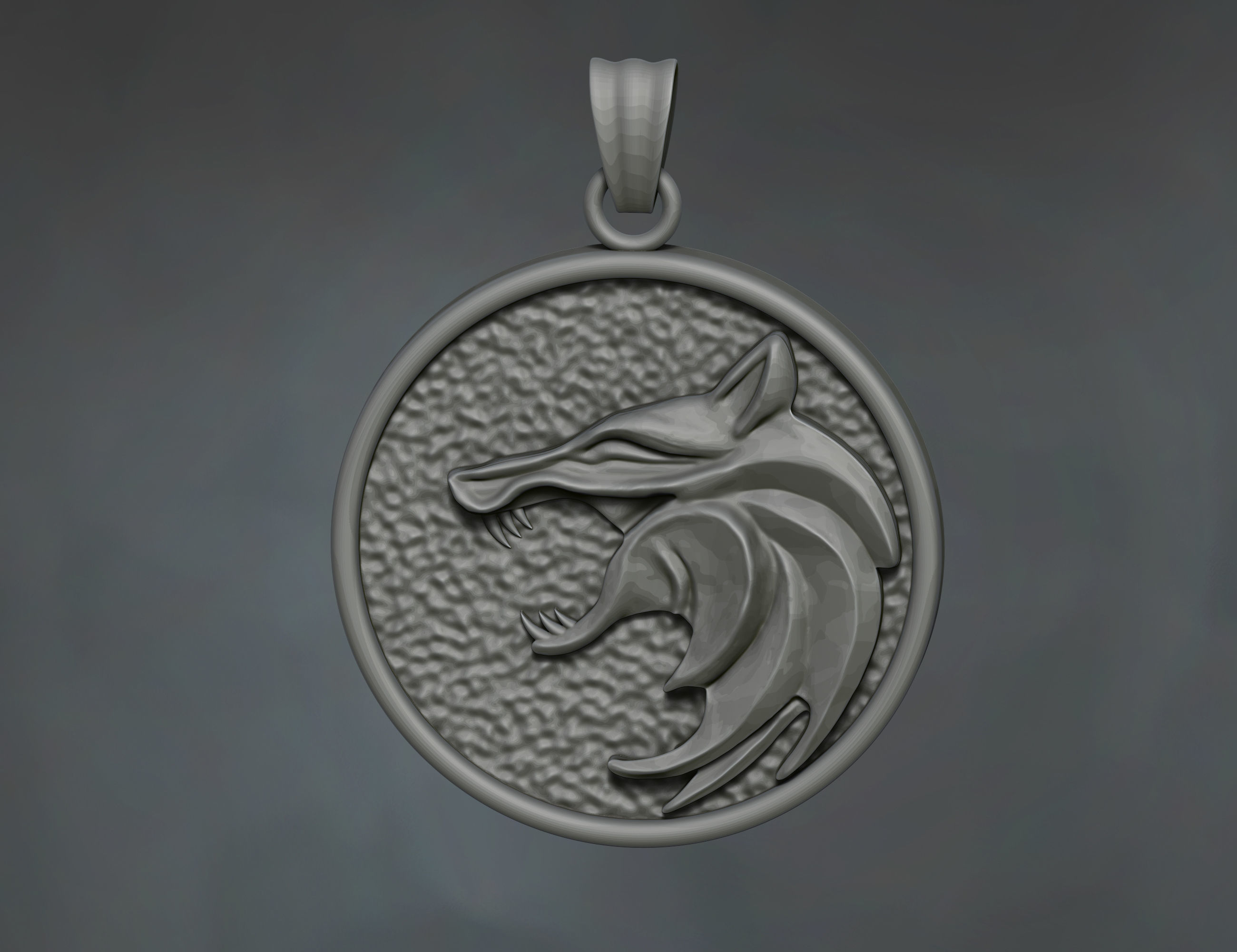 Wolf Pendant Jewelry Free 3D print model_6