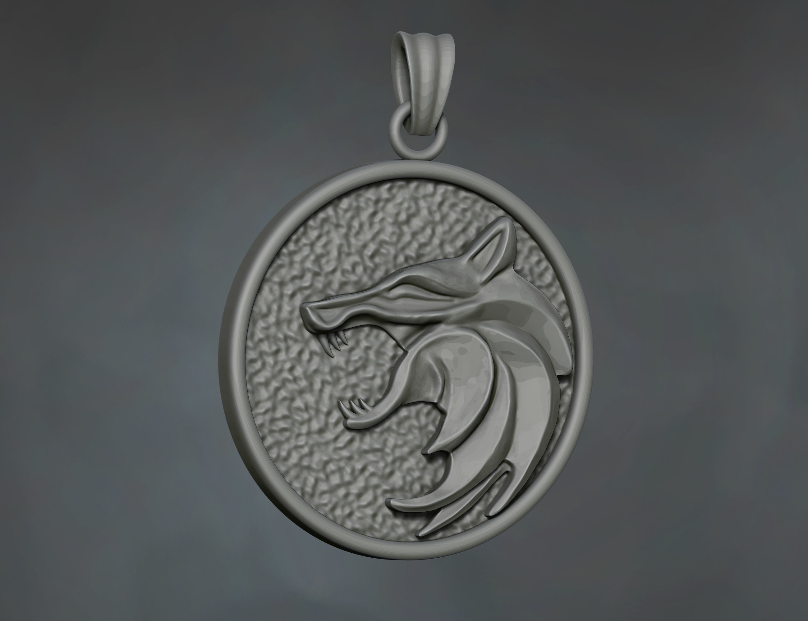 Wolf Pendant Jewelry Free 3D print model_1