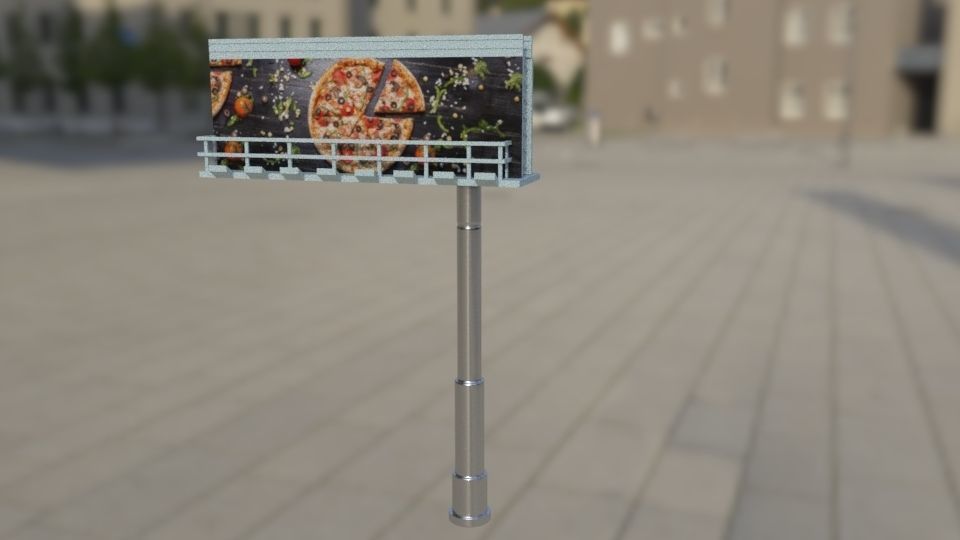Supersite pizza on pole 3D model_1