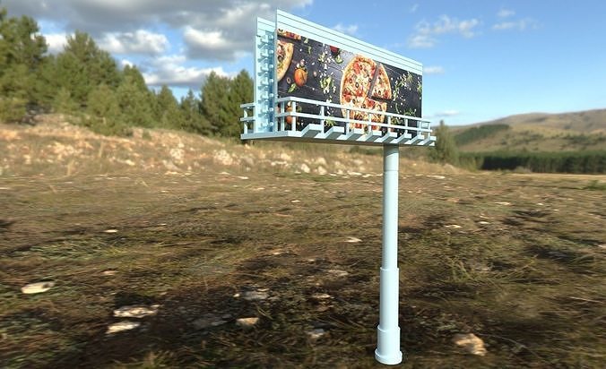 Supersite pizza on pole 3D model