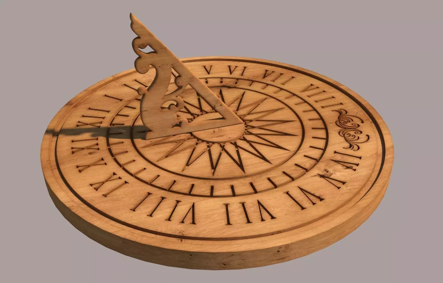 3D max model sundial with roman numerals 3D model_0