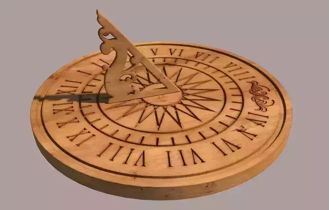 3D max model sundial with roman numerals