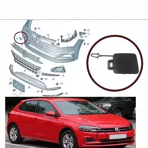 vw polo 8 front bumper tow cover 3D print model
