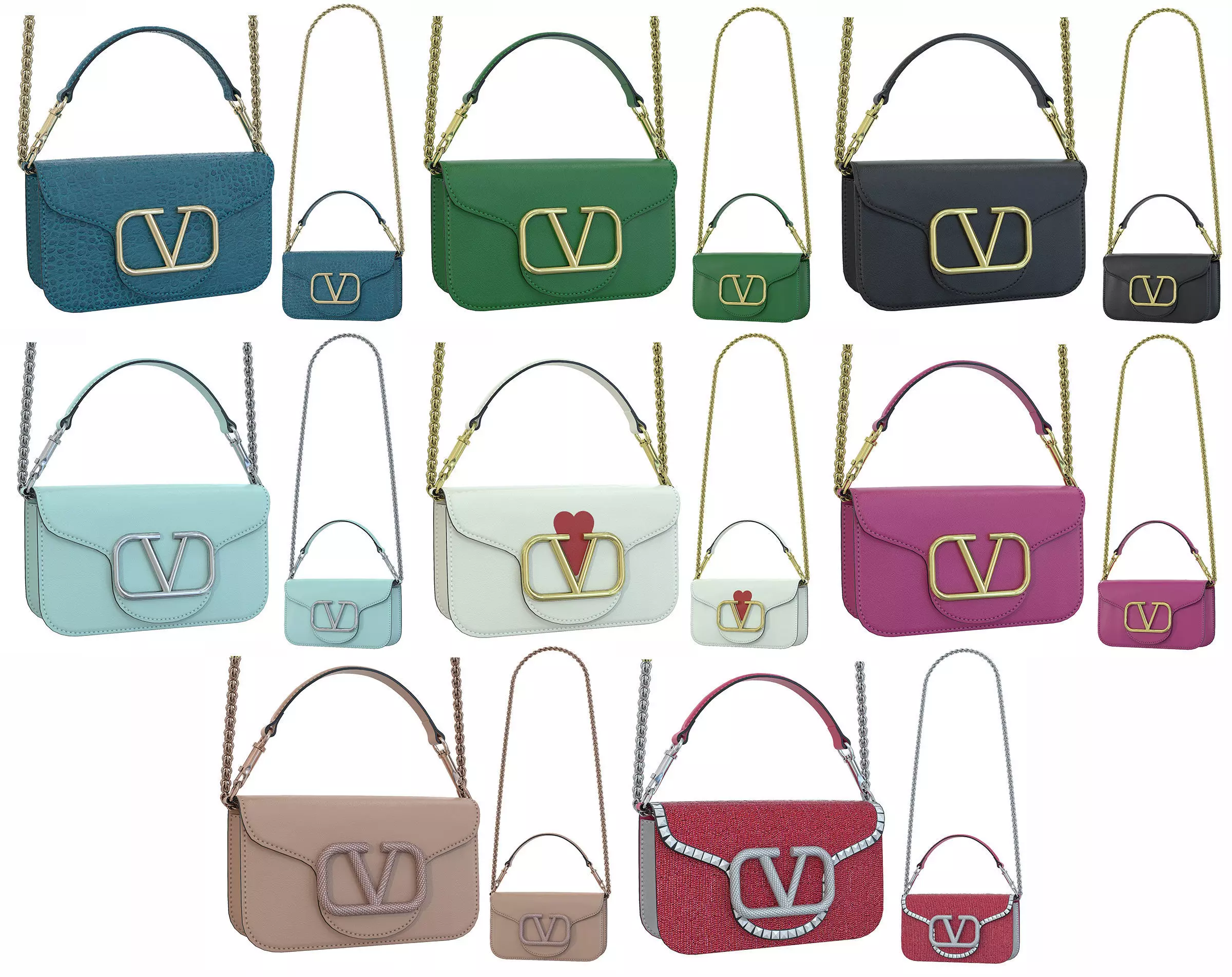 Valentino Garavani Loco Small Shoulder Bag 3D Model Collection_0