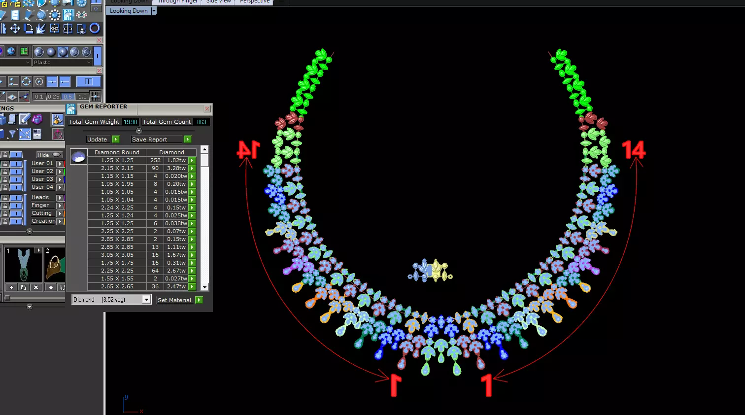 Necklaces circular array of colored lights 3D print model