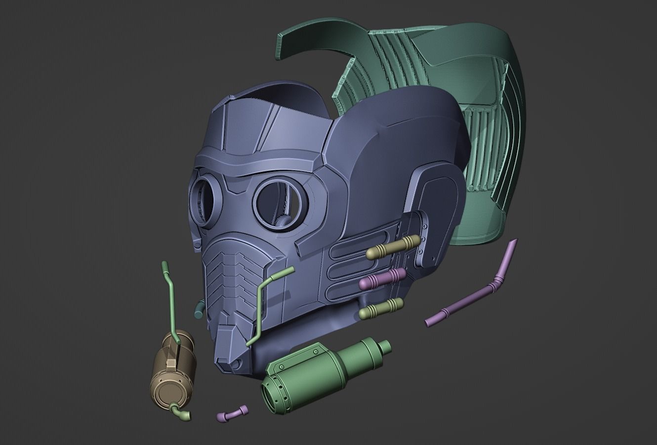Star-Lord Helmet from Guardians of the Galaxy 3D print model_8