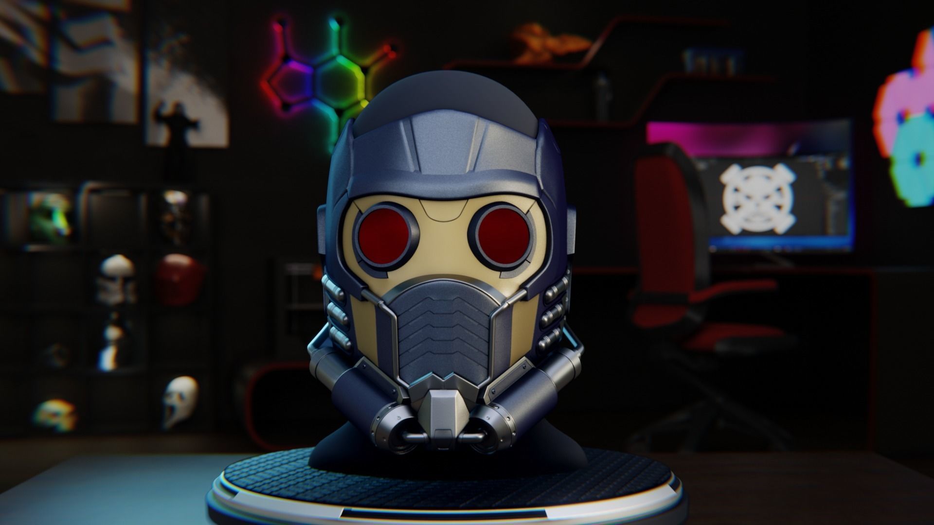 Star-Lord Helmet from Guardians of the Galaxy 3D print model_4