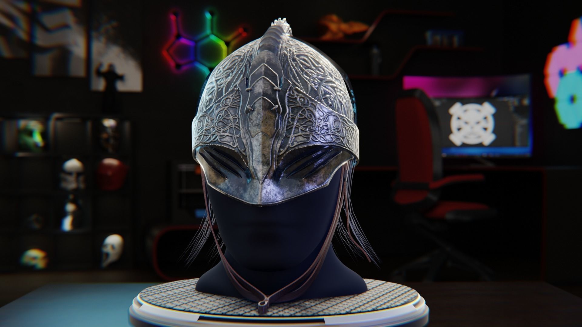 Tarnished helmet from Elden Ring 3D print model_3