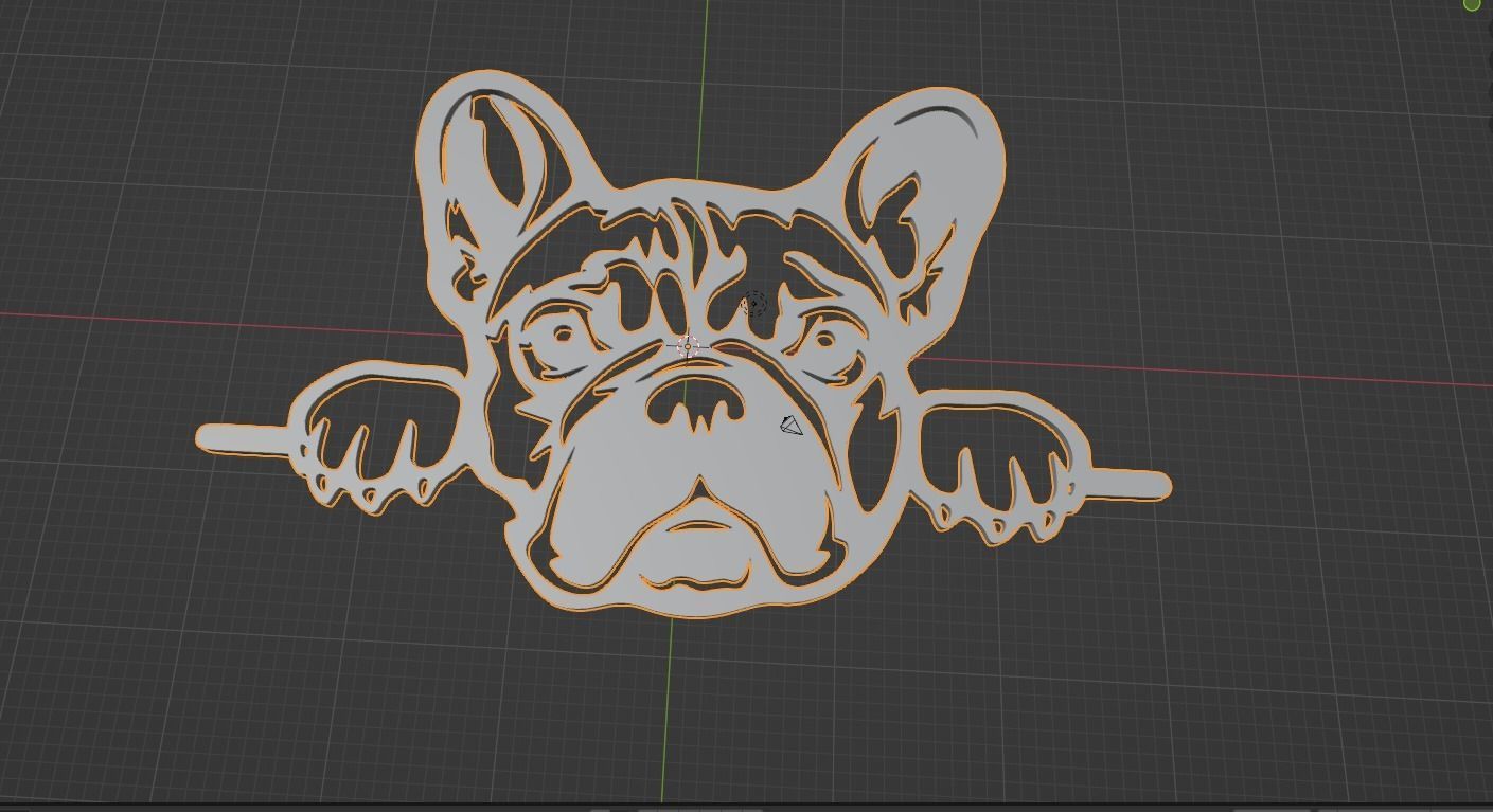 FRENCH BULLDOG WALL DECORATION 3D print model_2