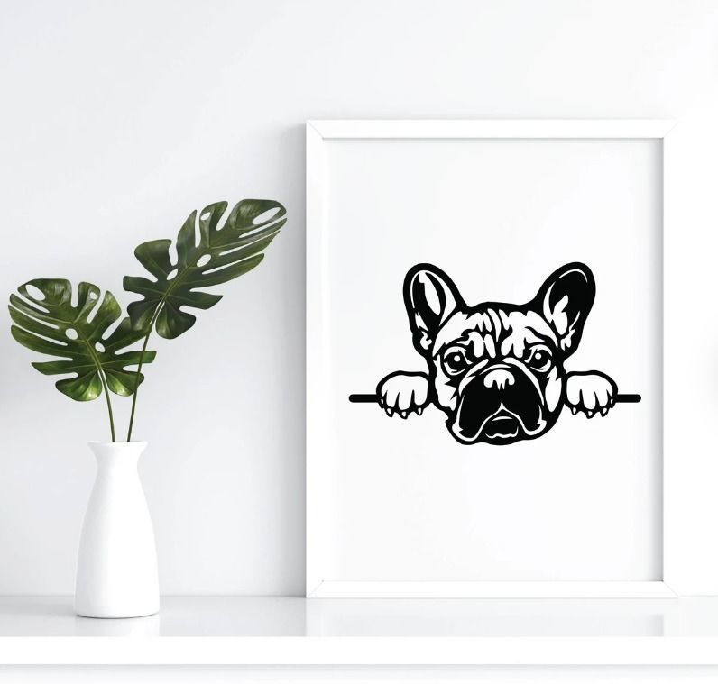 FRENCH BULLDOG WALL DECORATION 3D print model_1