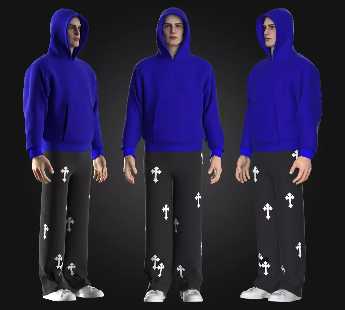 YEEZY PERFECT HOODIE and CHROME HEARTS 3D 3D model