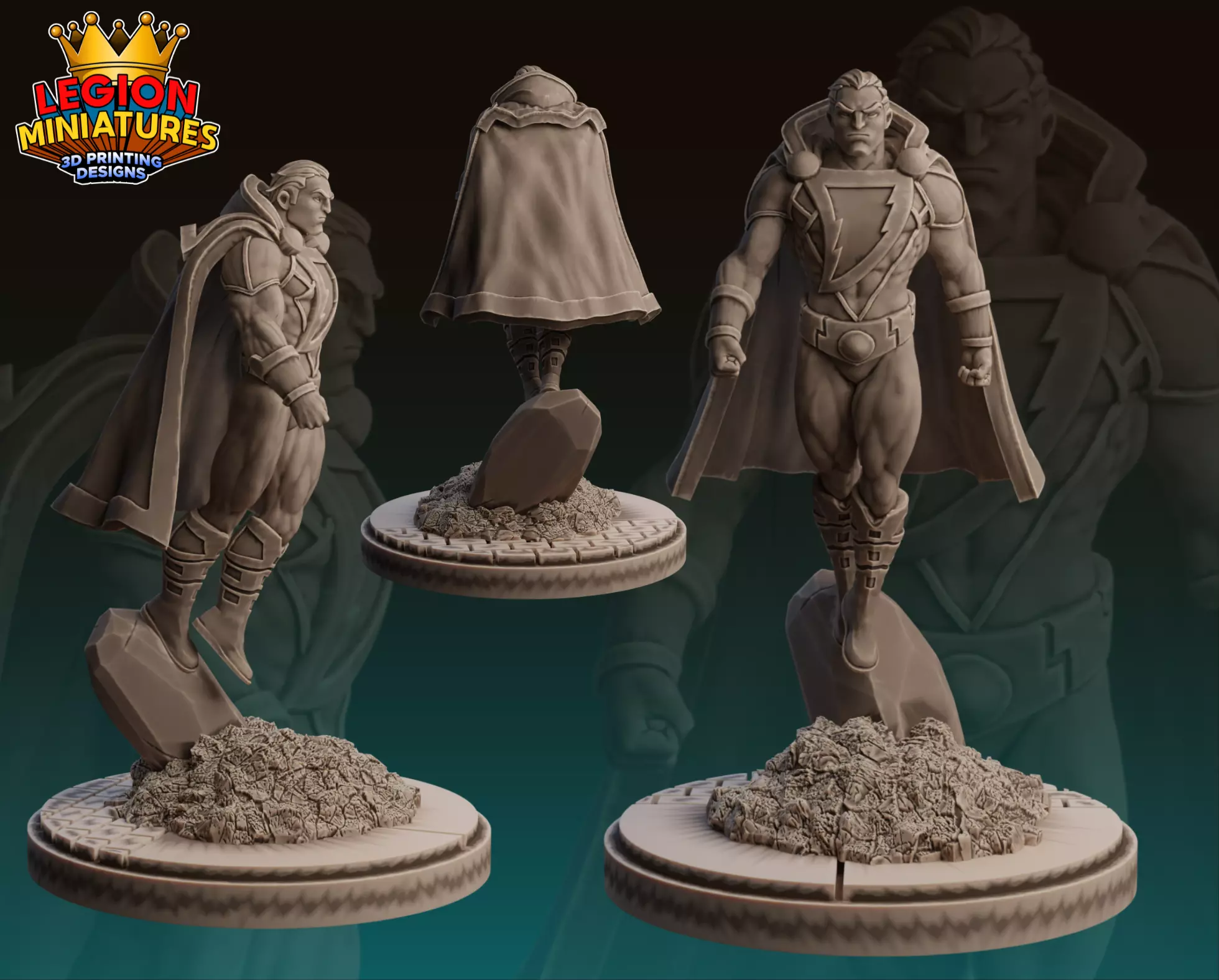 Marvel crisis protocol black adam presupported included  3D print model_0