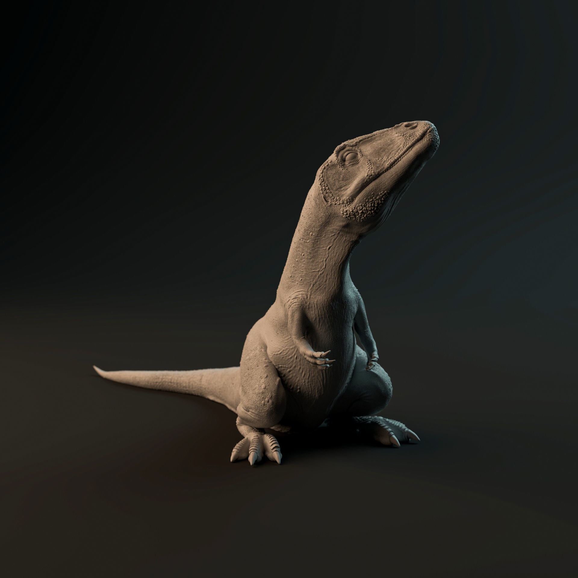 Carcharadontosaurus hatchling sitting - pre-supported 3D print model_1