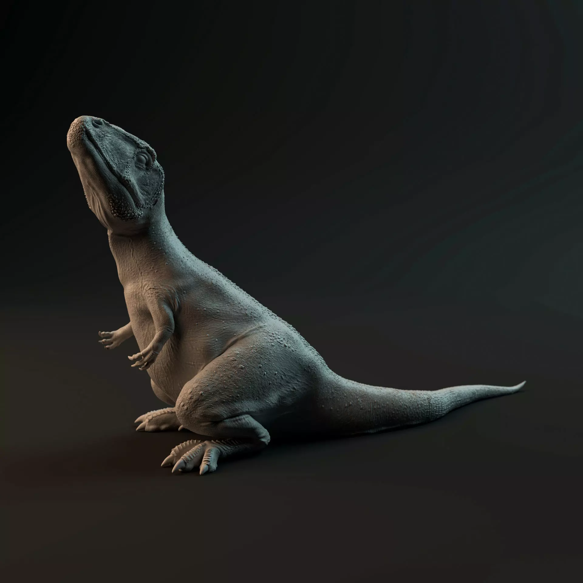 Carcharadontosaurus hatchling sitting - pre-supported 3D print model_0