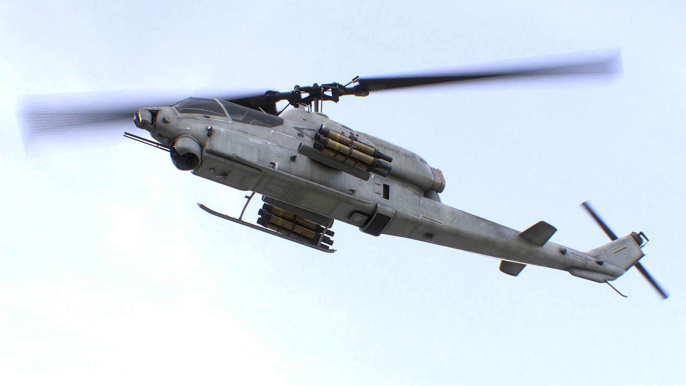 AH-1W Super Cobra Low-poly 3D model_14
