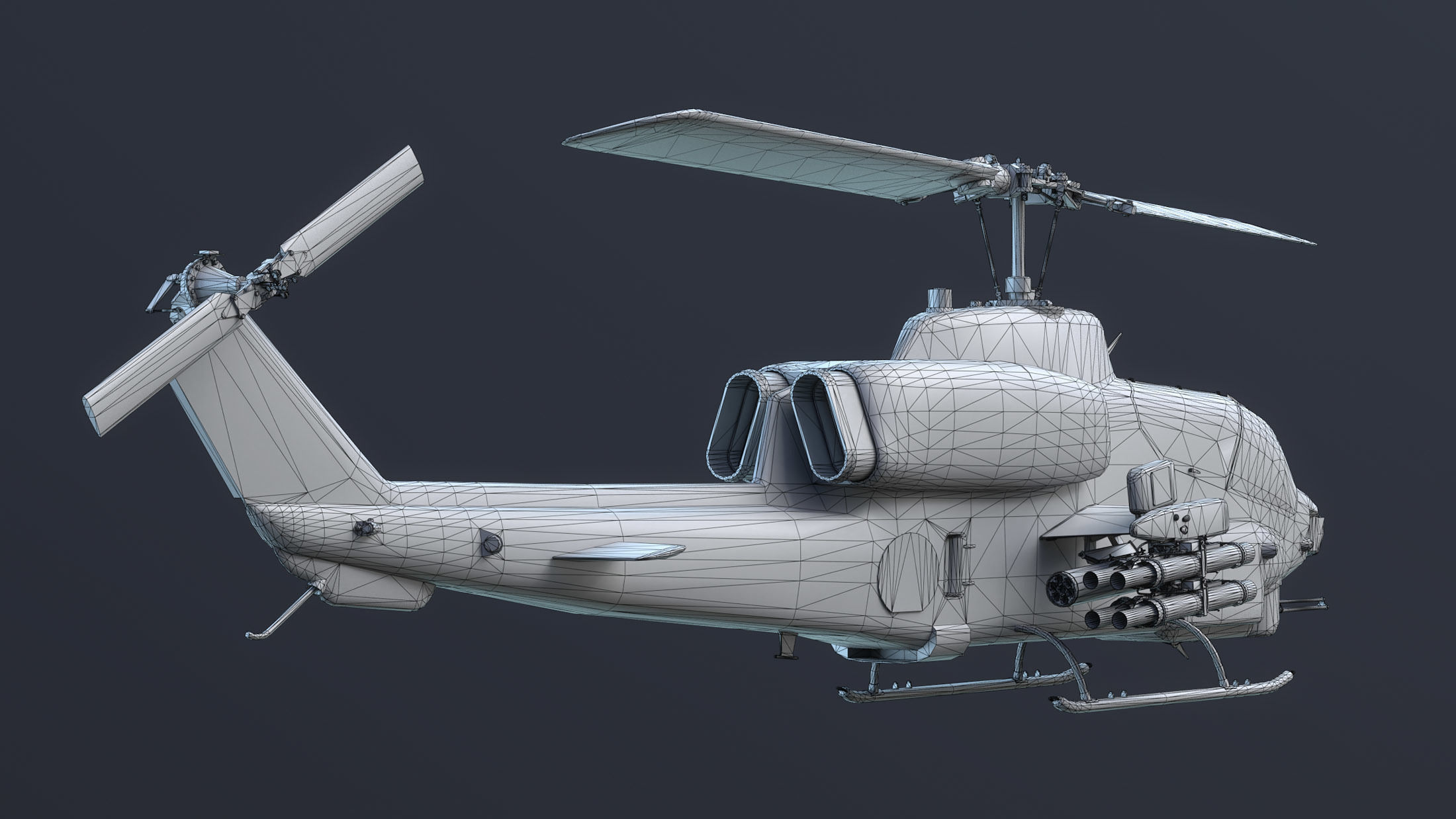 AH-1W Super Cobra Low-poly 3D model_16
