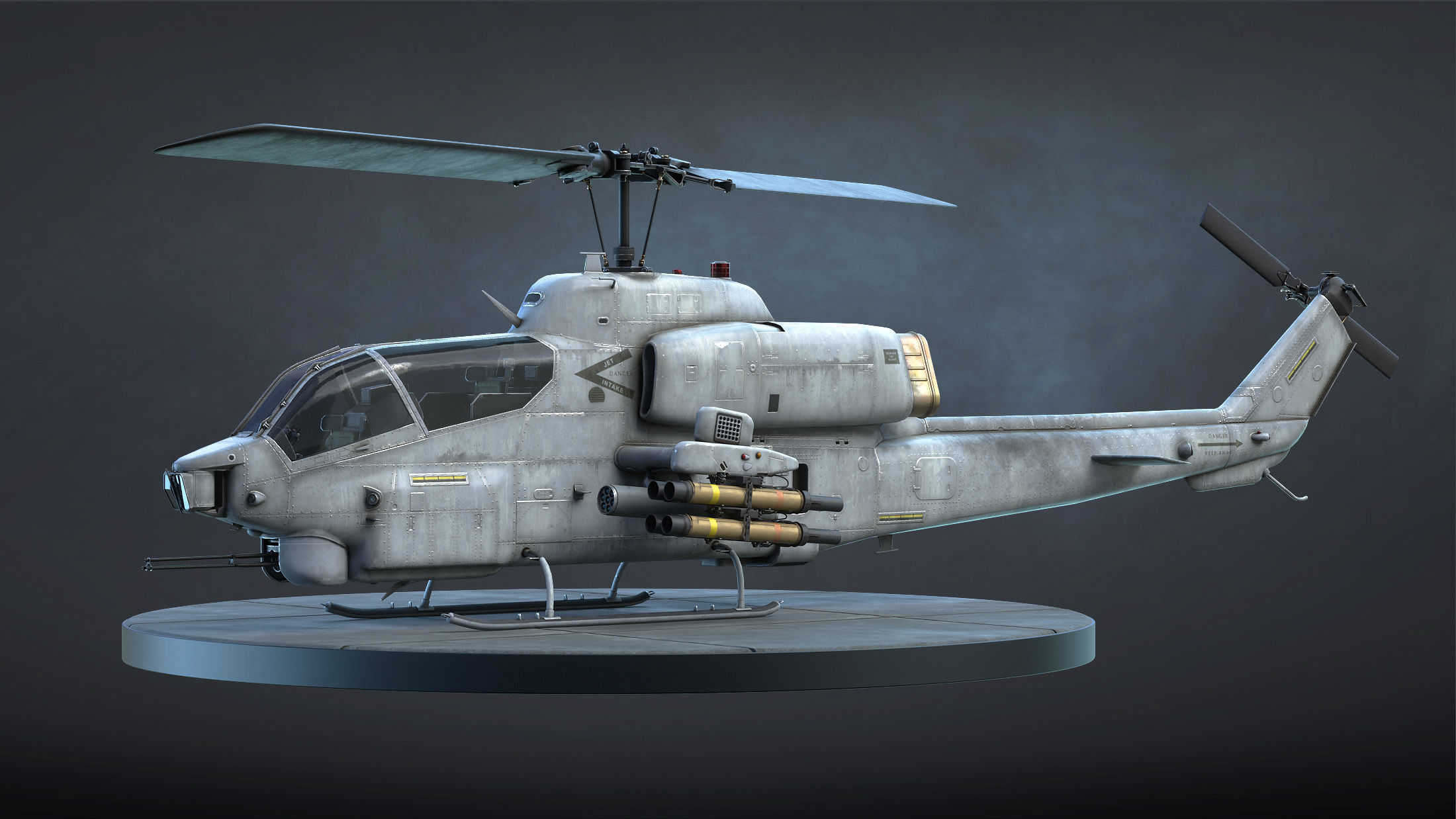 AH-1W Super Cobra Low-poly 3D model_4