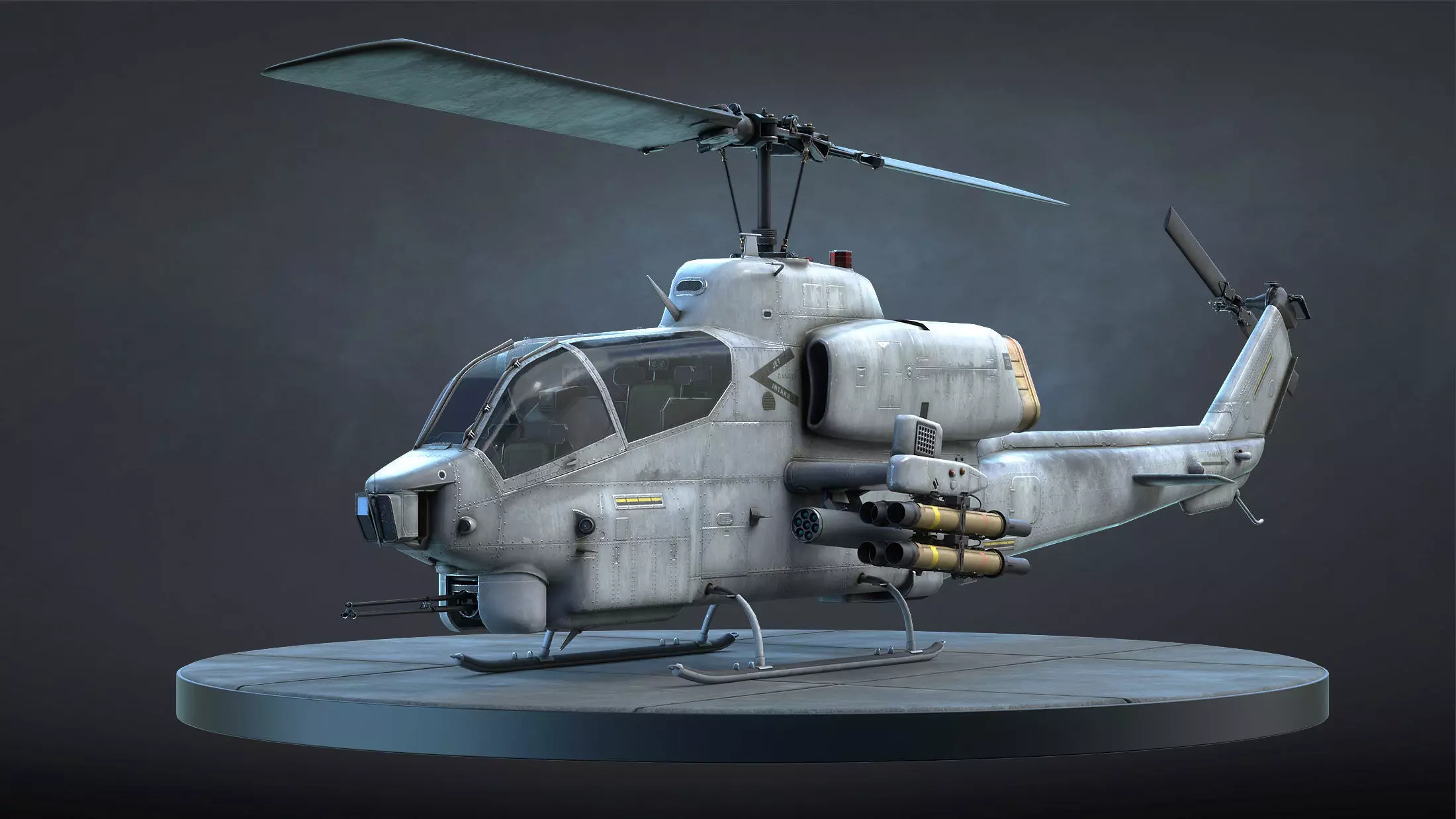 AH-1W Super Cobra Low-poly 3D model_0