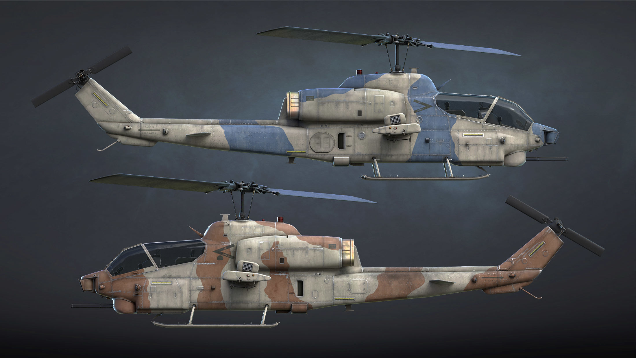 AH-1W Super Cobra Low-poly 3D model_11