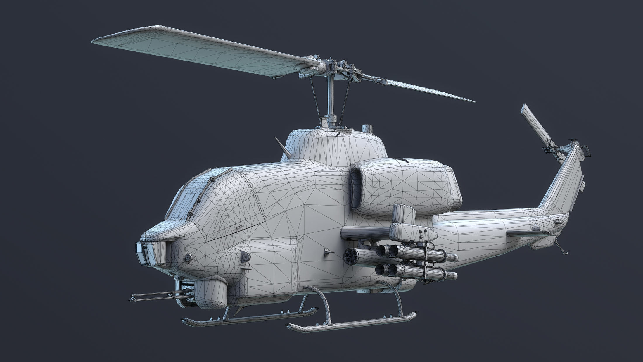 AH-1W Super Cobra Low-poly 3D model_15