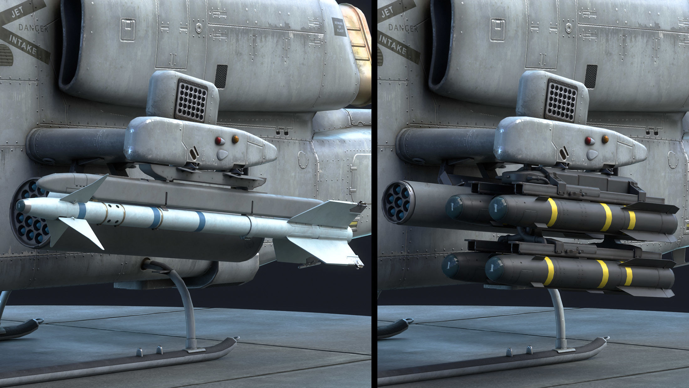 AH-1W Super Cobra Low-poly 3D model_10