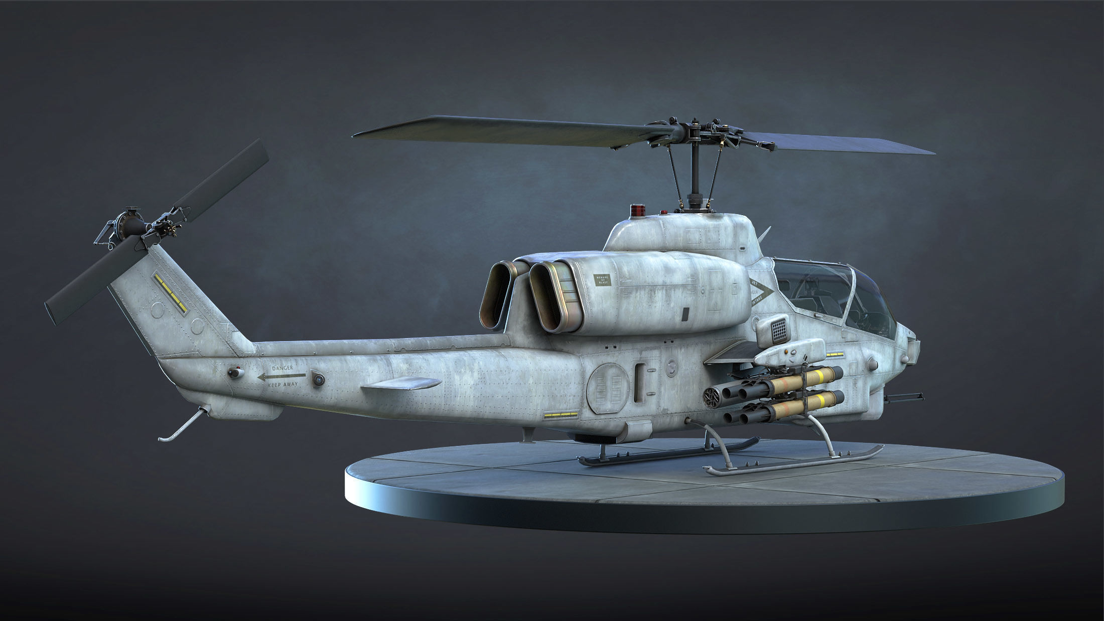 AH-1W Super Cobra Low-poly 3D model_6