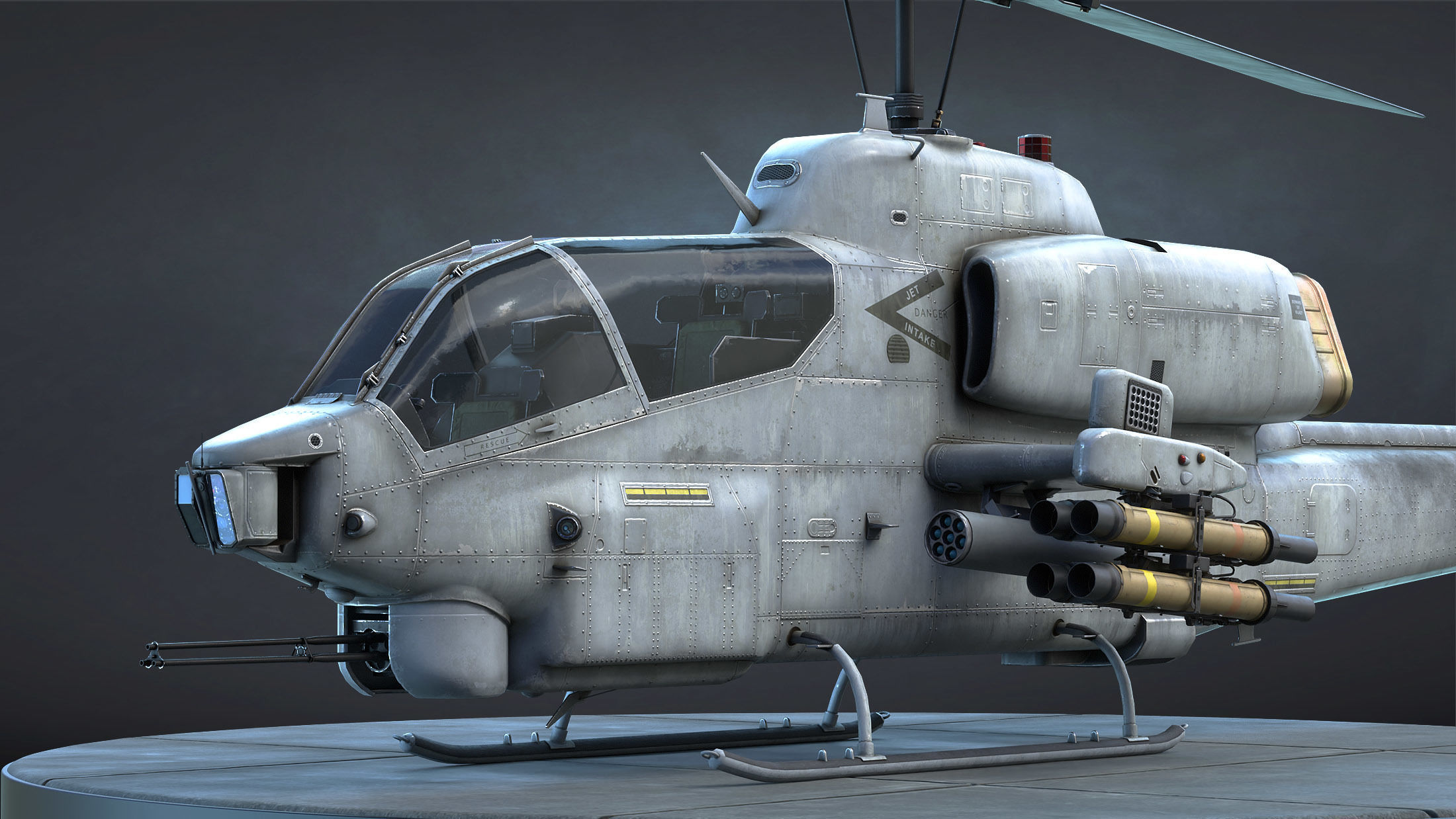 AH-1W Super Cobra Low-poly 3D model_8