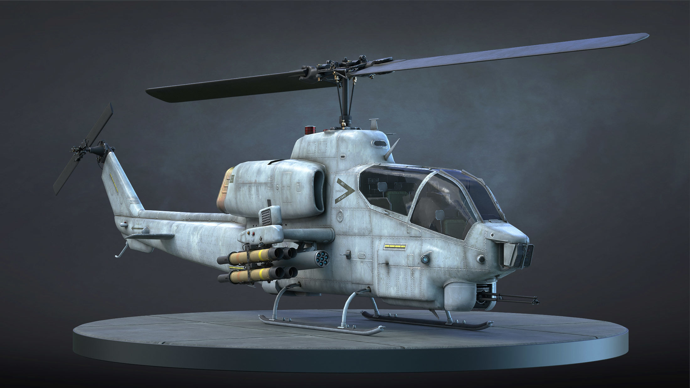 AH-1W Super Cobra Low-poly 3D model_7