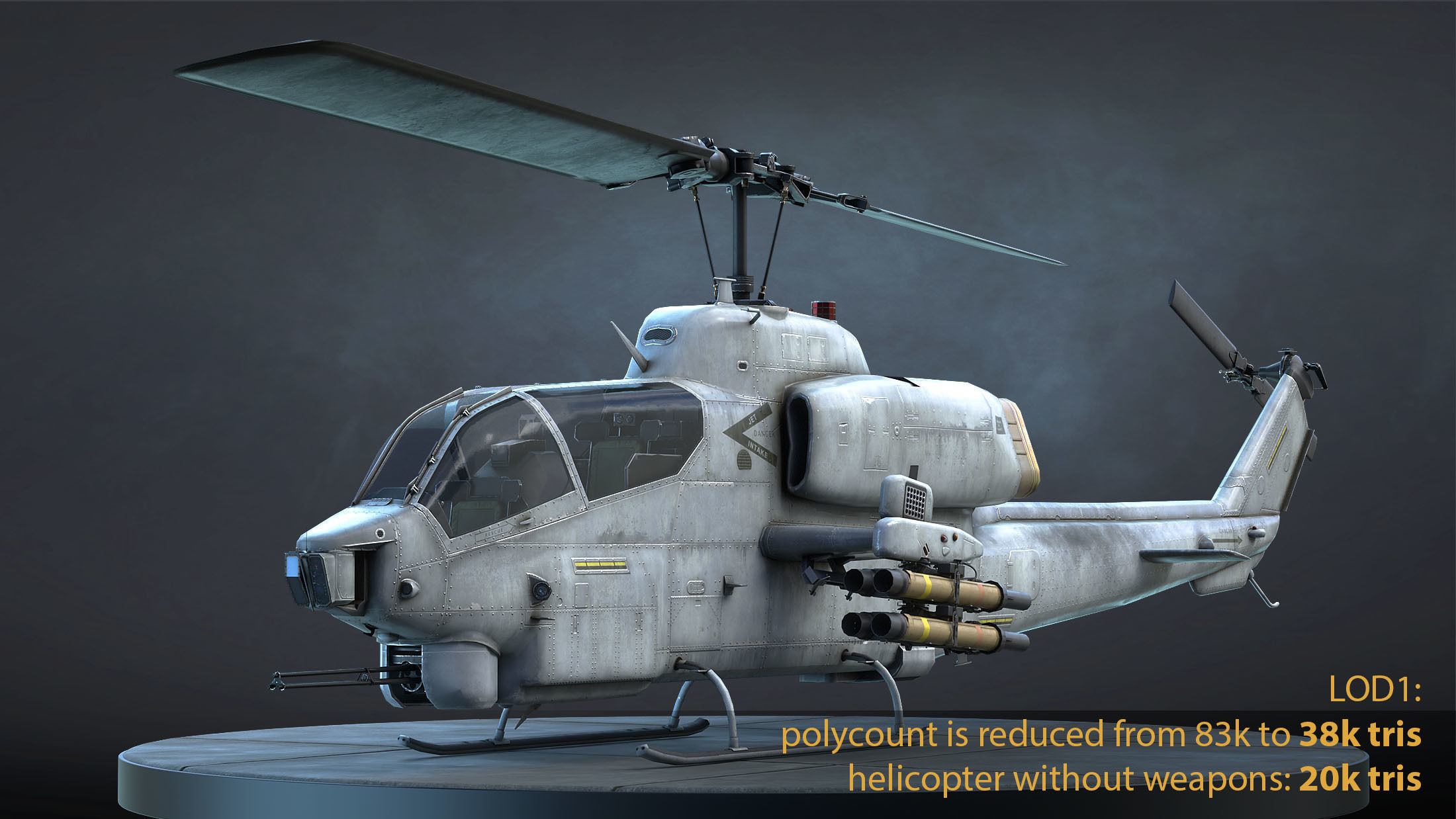 AH-1W Super Cobra Low-poly 3D model_22