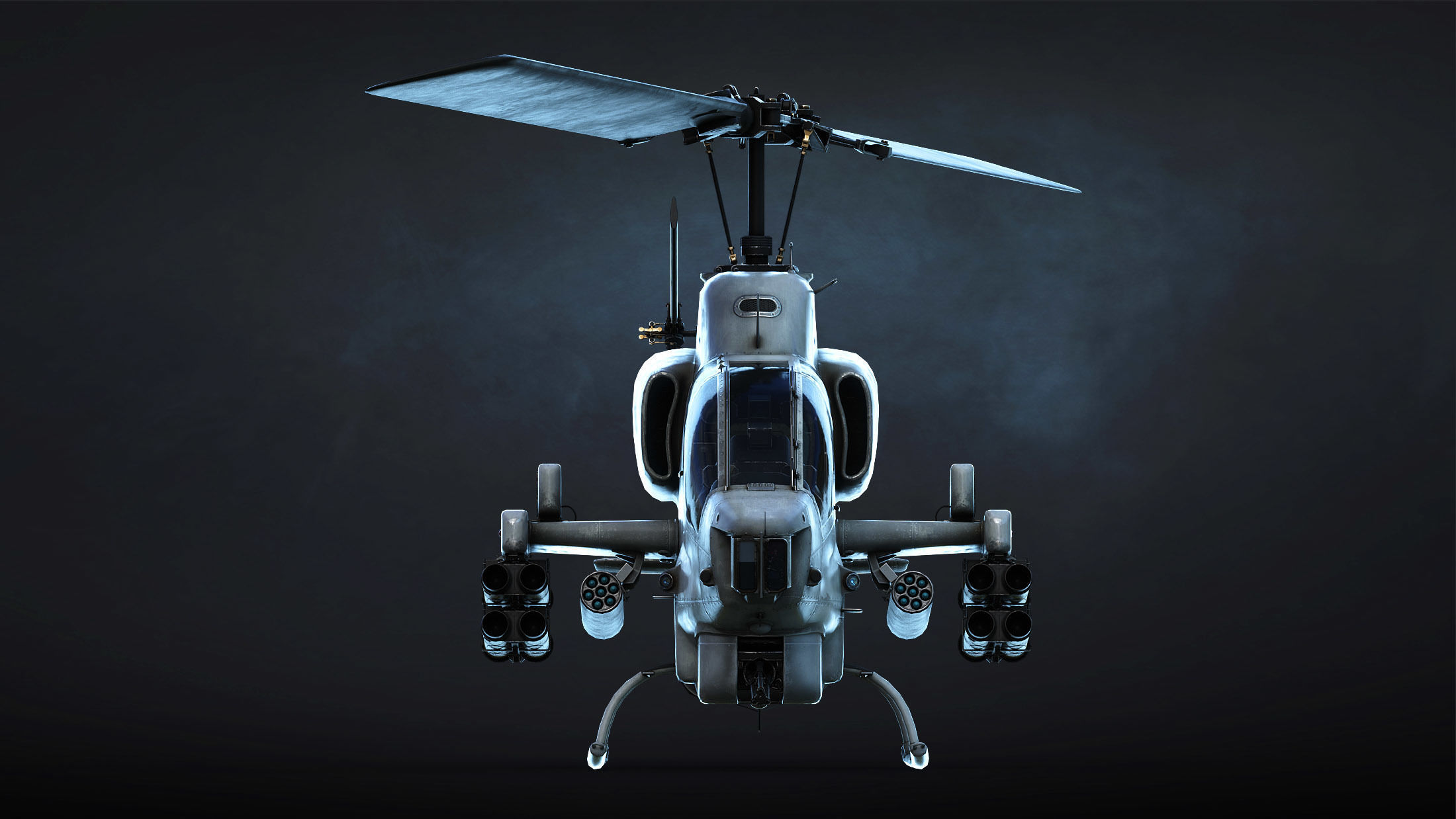AH-1W Super Cobra Low-poly 3D model_13