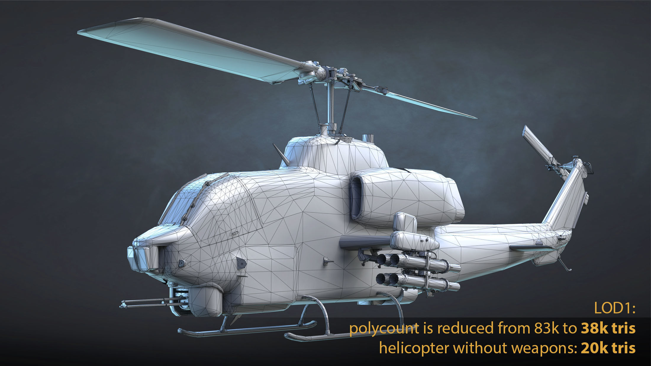 AH-1W Super Cobra Low-poly 3D model_23