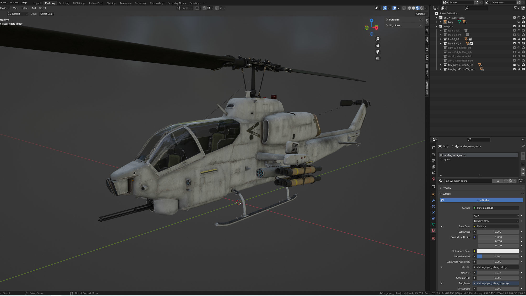 AH-1W Super Cobra Low-poly 3D model_17