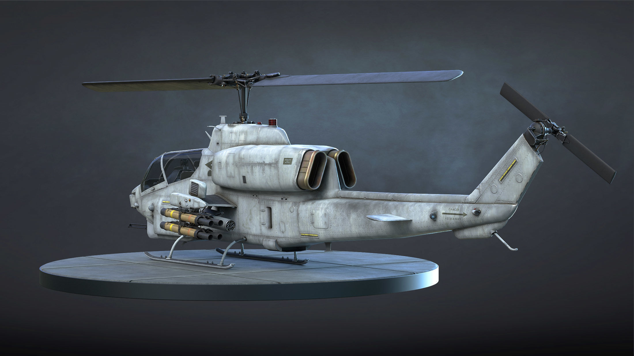 AH-1W Super Cobra Low-poly 3D model_5