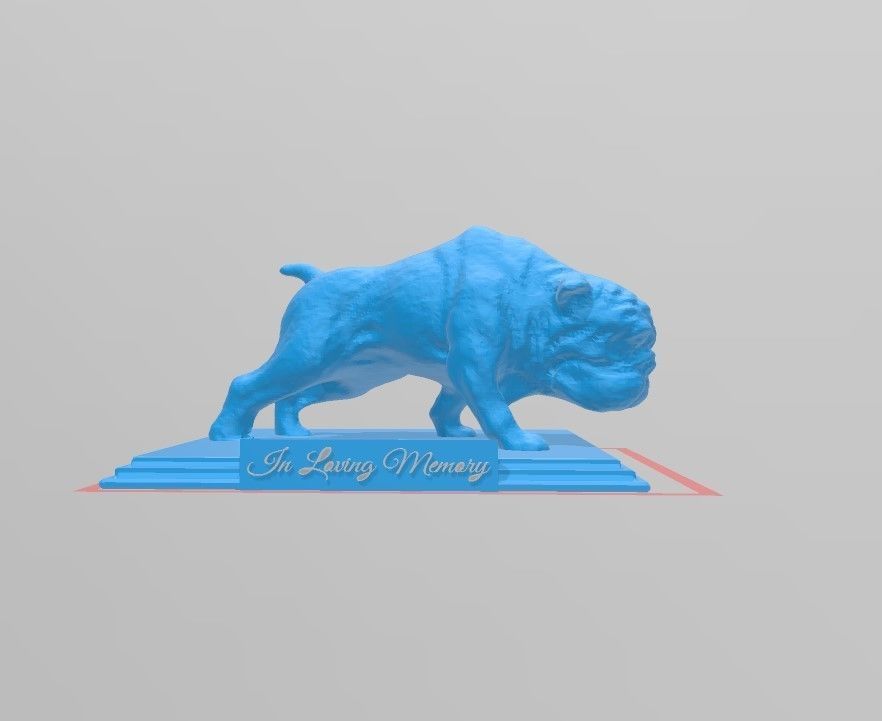 Bulldog Memorial Digital STL 1 3d Printable Dog 3D Model 3D print model_3