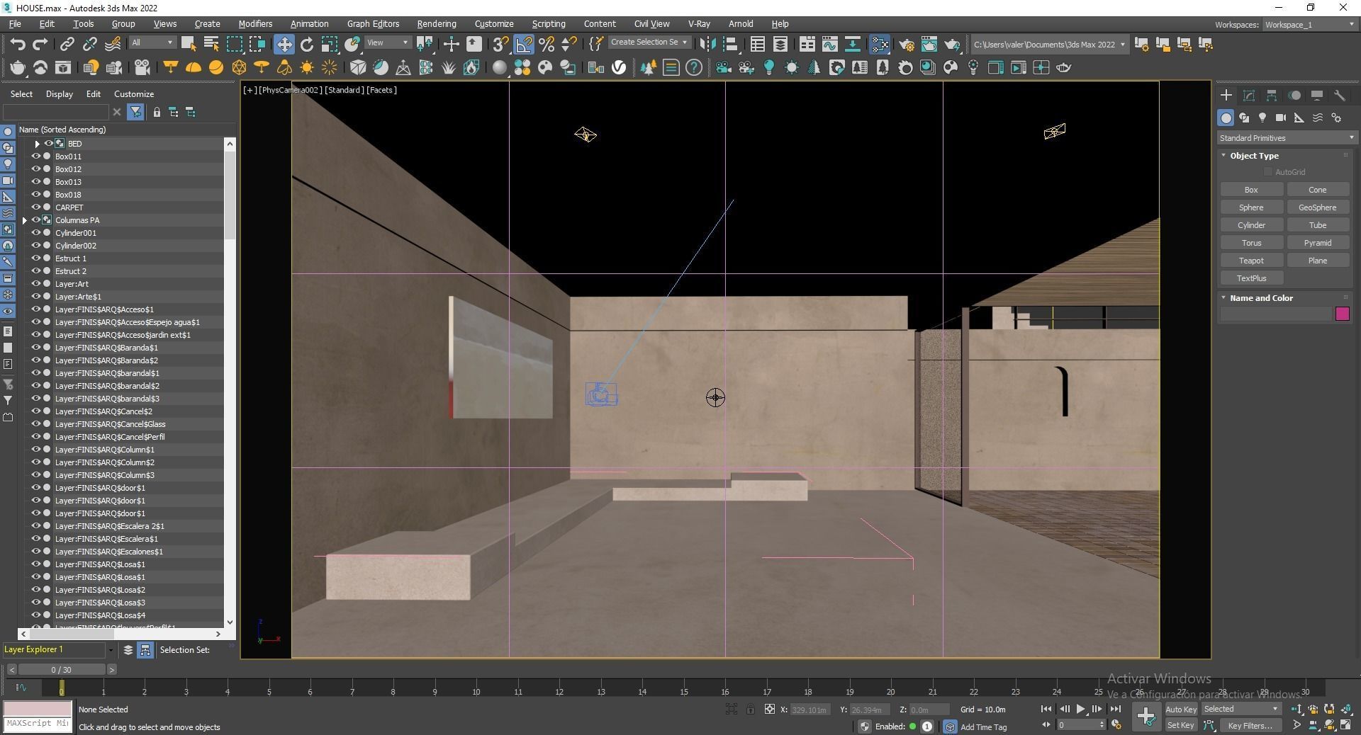 House concrete with pool 3D model_17