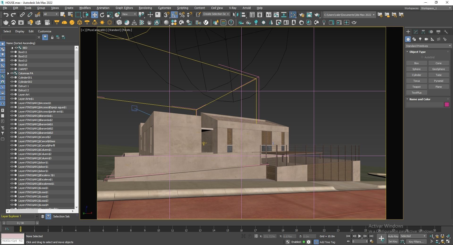 House concrete with pool 3D model_13