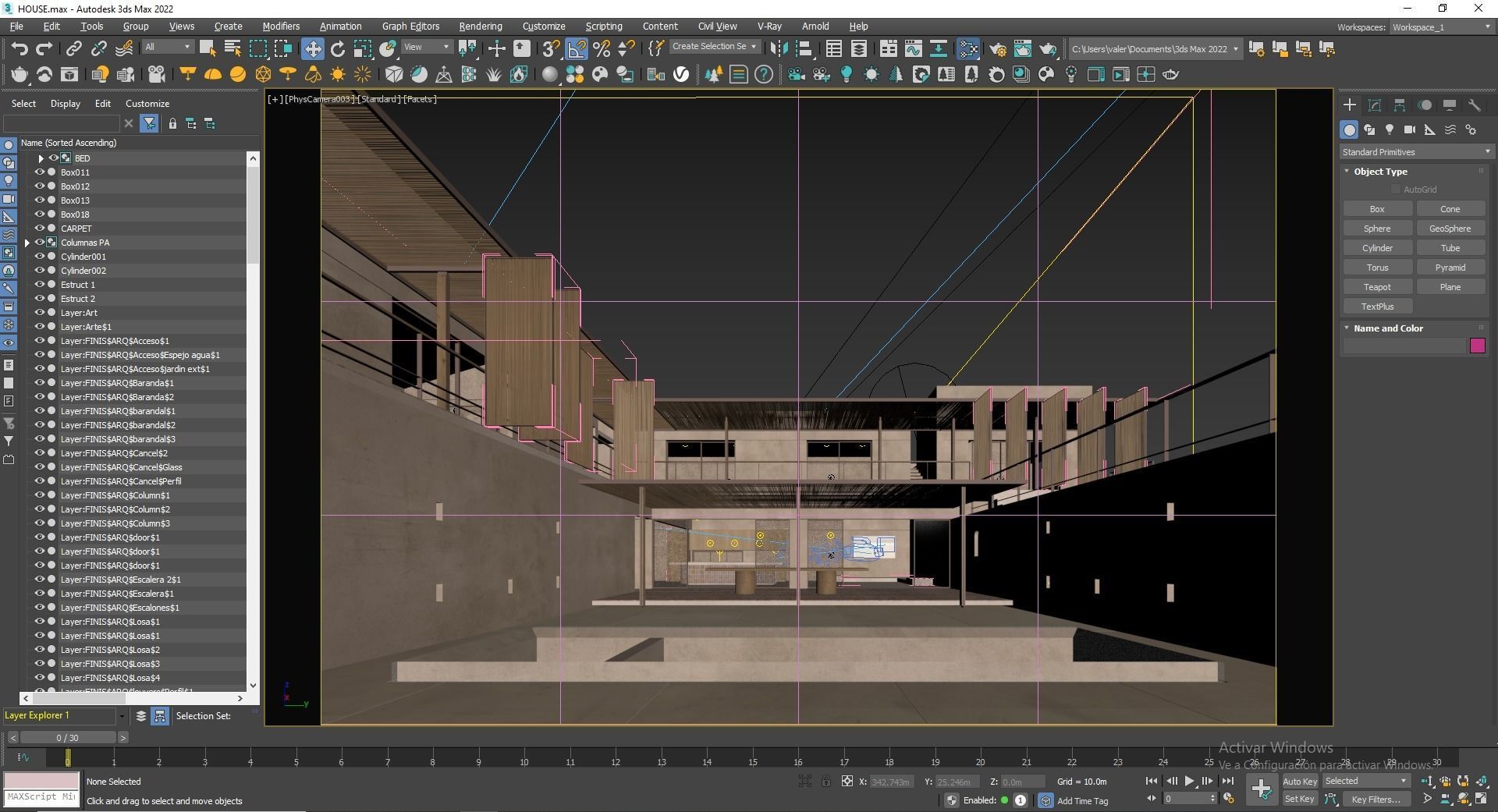 House concrete with pool 3D model_12