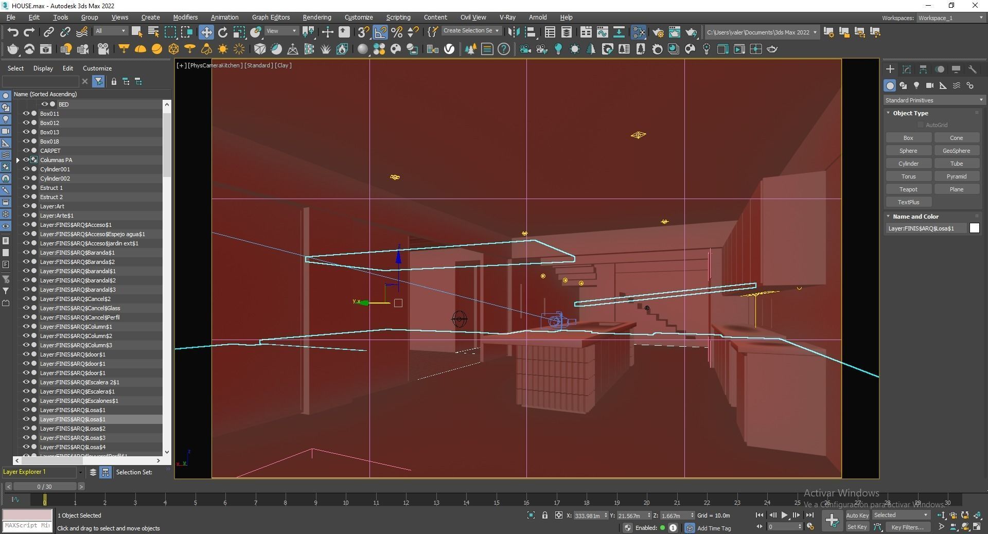 House concrete with pool 3D model_15
