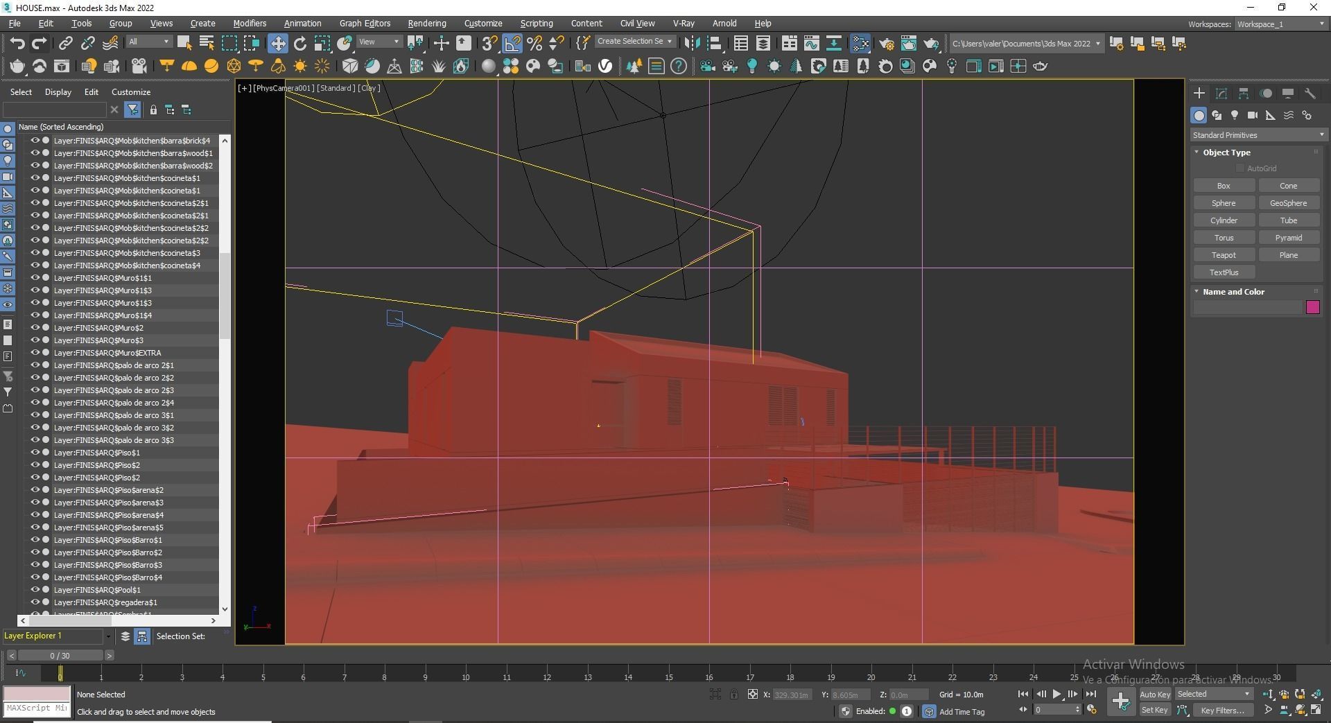 House concrete with pool 3D model_14