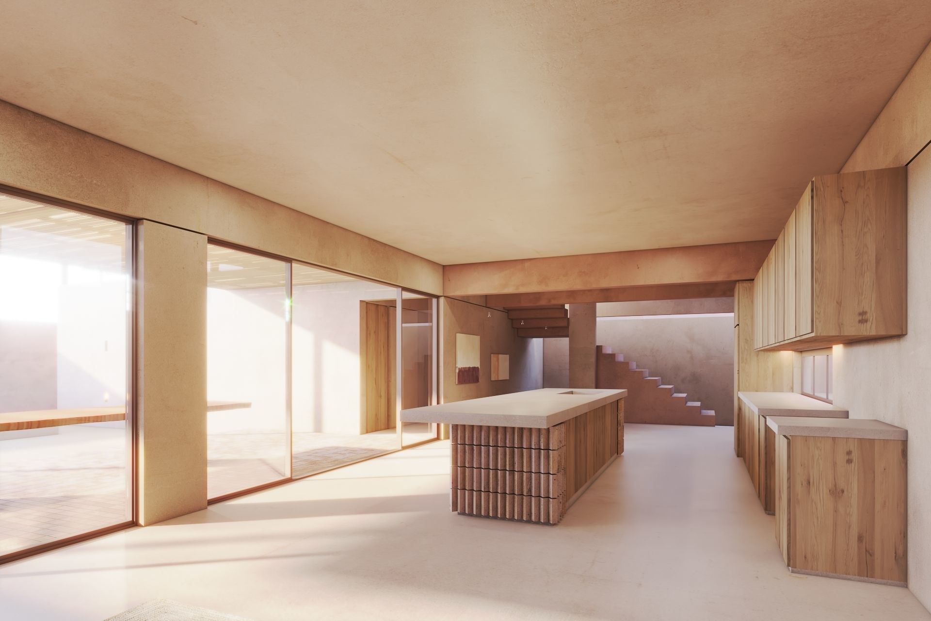 House concrete with pool 3D model_11