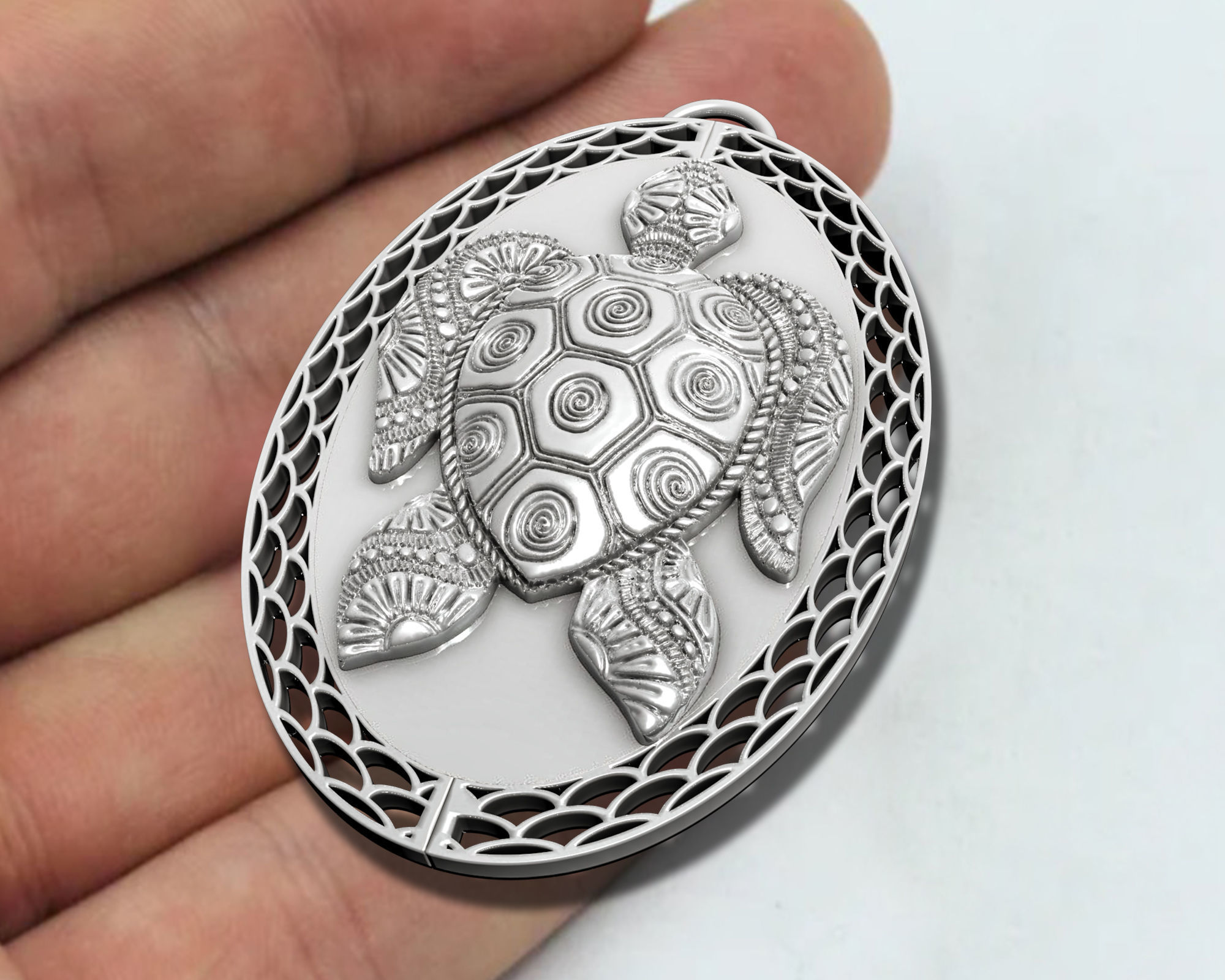 Turtle  Pendant   3D print model_4