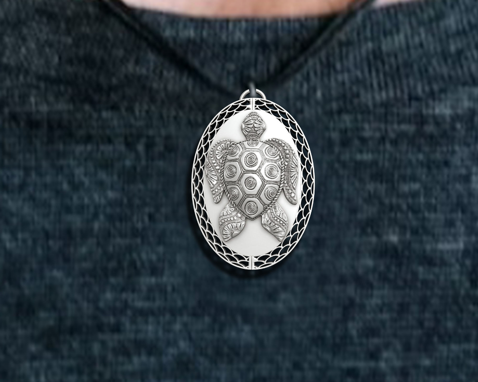 Turtle  Pendant   3D print model_8