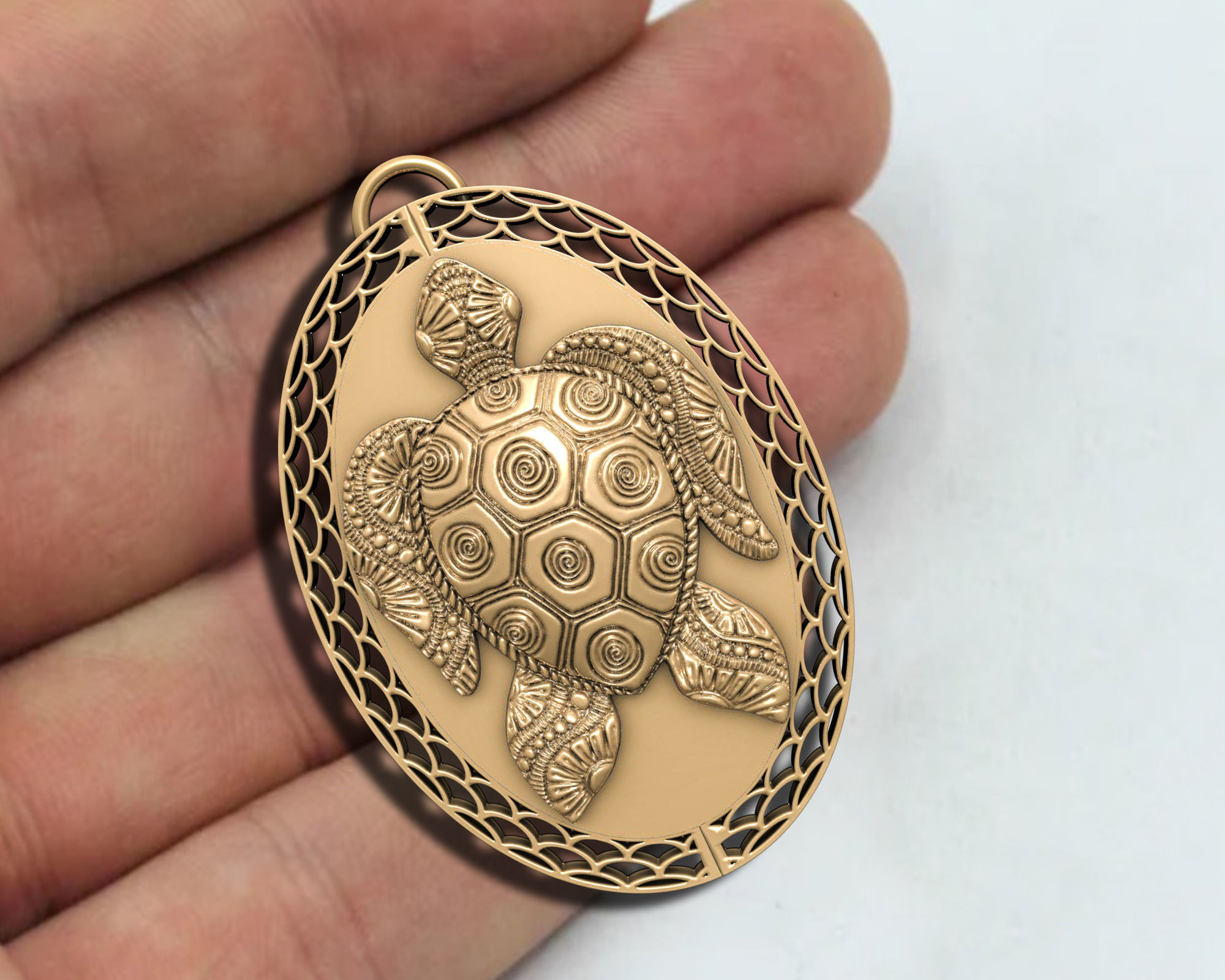 Turtle  Pendant   3D print model_12
